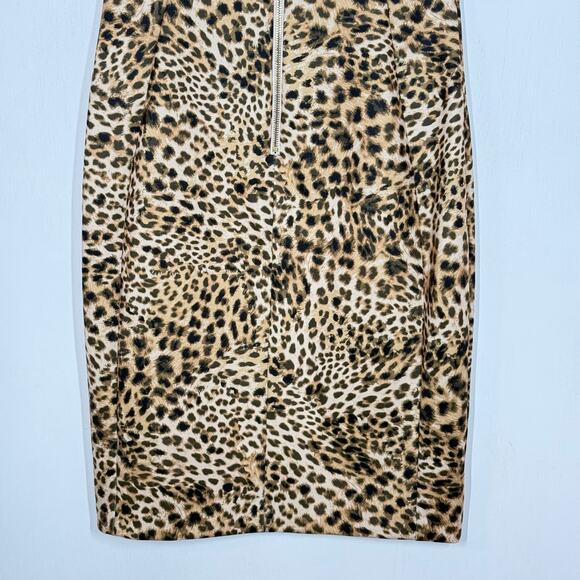 Calvin Klein Sheath Dress Women's Size 10 Tan Leopard Print Sleeveless Cocktail - Picture 6 of 8
